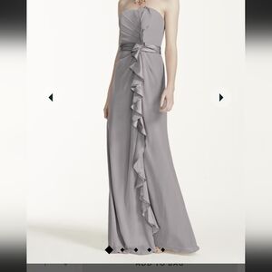 David's Bridal Chiffon Ruffle Dress Size 16